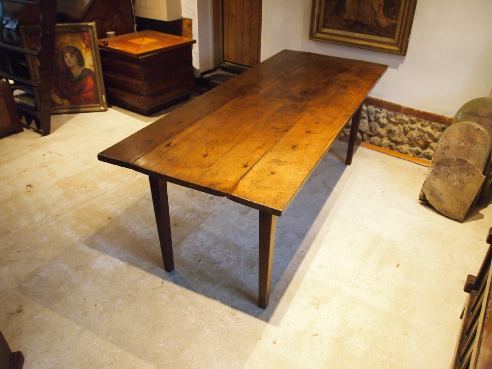 Table rare refectory farmhouse dining George III Oak top comes off c1800