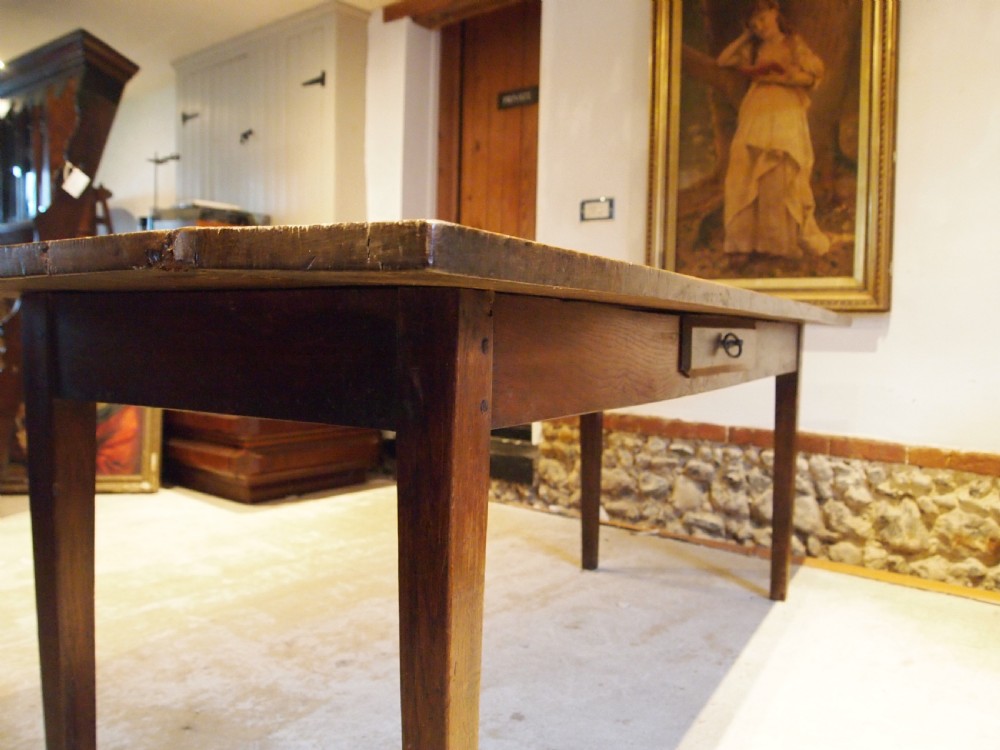 Table rare refectory farmhouse dining George III Oak top comes off c1800 View II