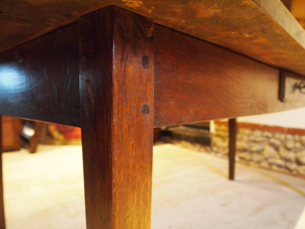 Table rare refectory farmhouse dining George III Oak top comes off c1800 View IV