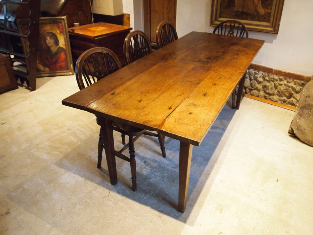 Table rare refectory farmhouse dining George III Oak top comes off c1800 View V