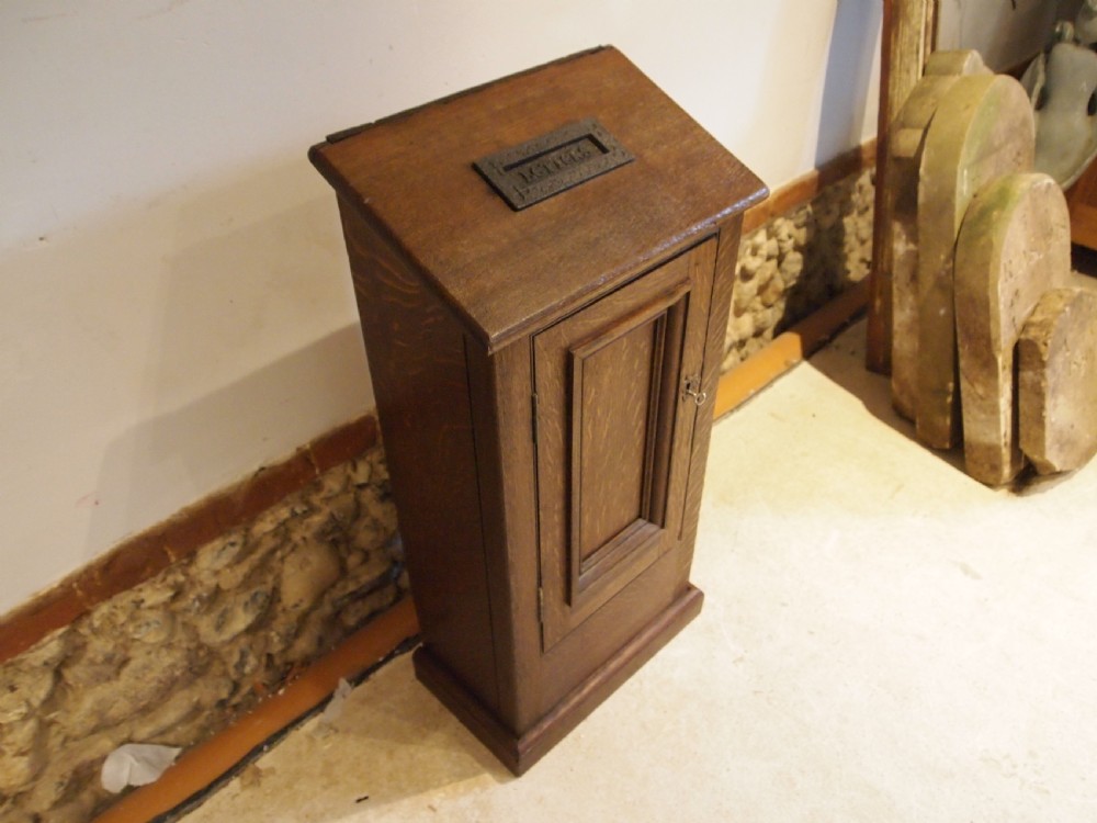 Letter box post box rare Victorian Country House Oak c1880 View II