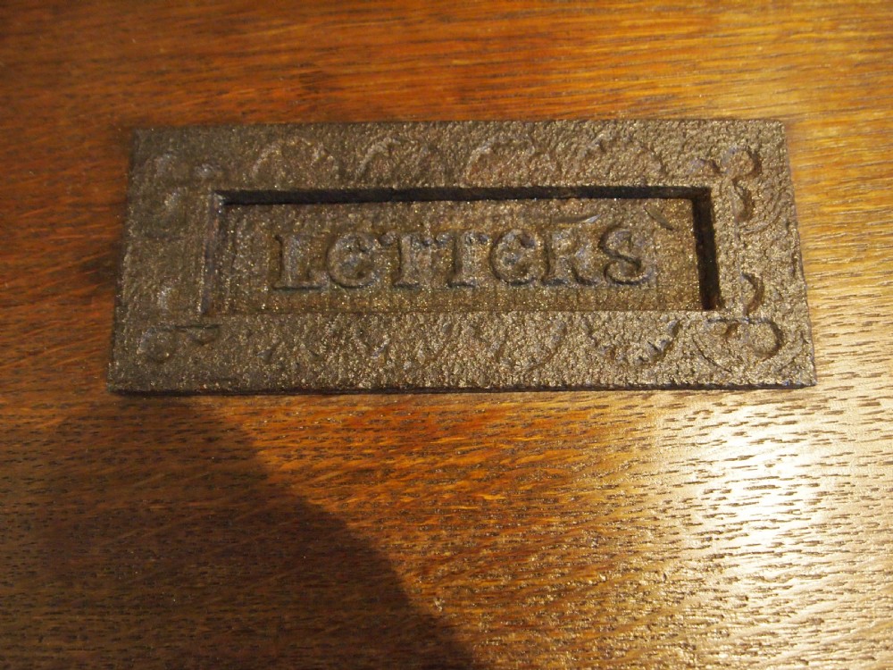 Letter box post box rare Victorian Country House Oak c1880 View VI