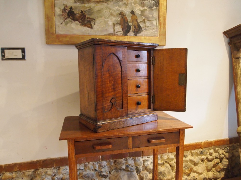 Rare Arts and Crafts Gothic Chest of drawers collectors jewellery c1880