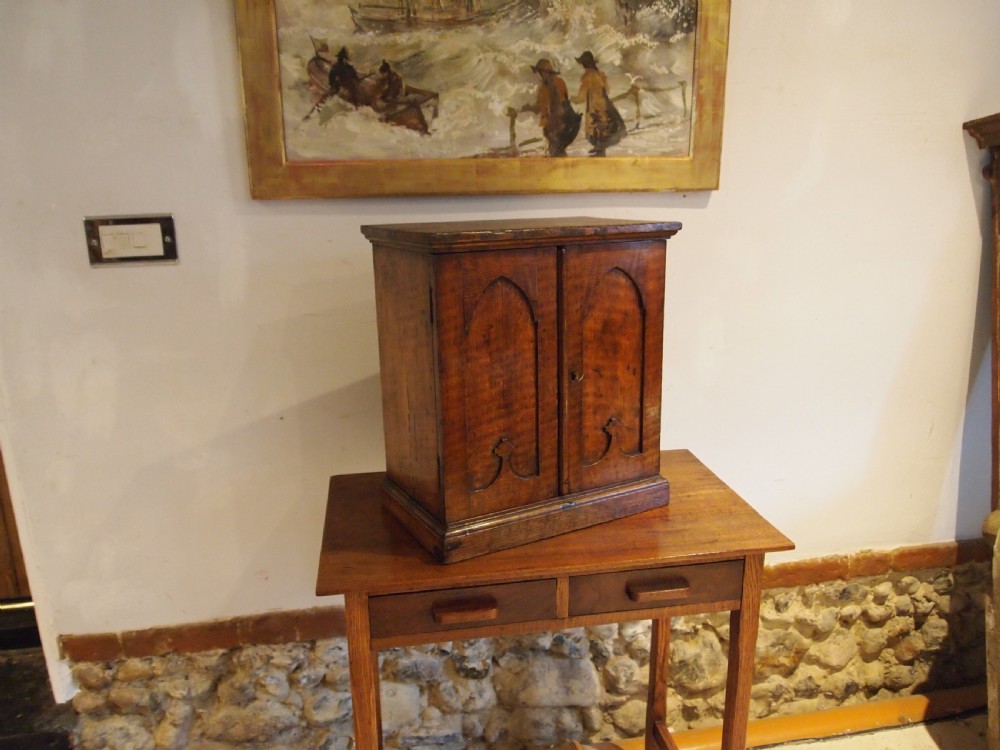 Rare Arts and Crafts Gothic Chest of drawers collectors jewellery c1880 View II