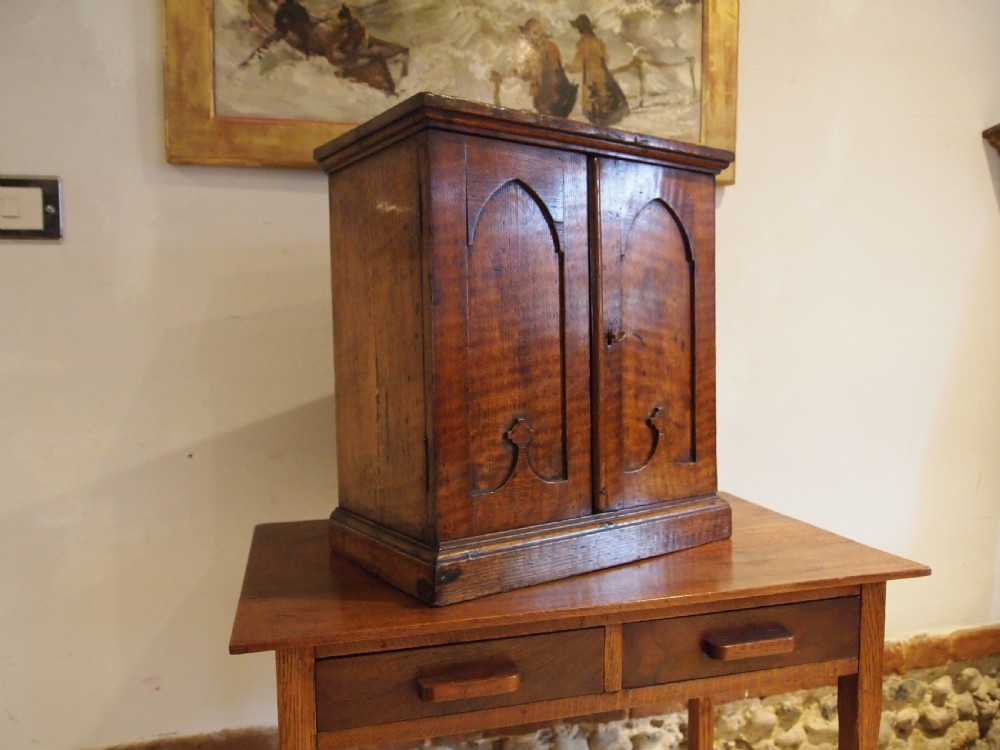 Rare Arts and Crafts Gothic Chest of drawers collectors jewellery c1880 View III