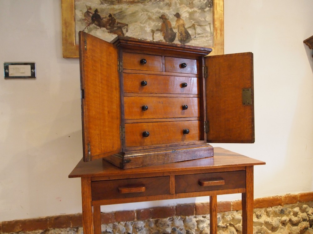Rare Arts and Crafts Gothic Chest of drawers collectors jewellery c1880 View V