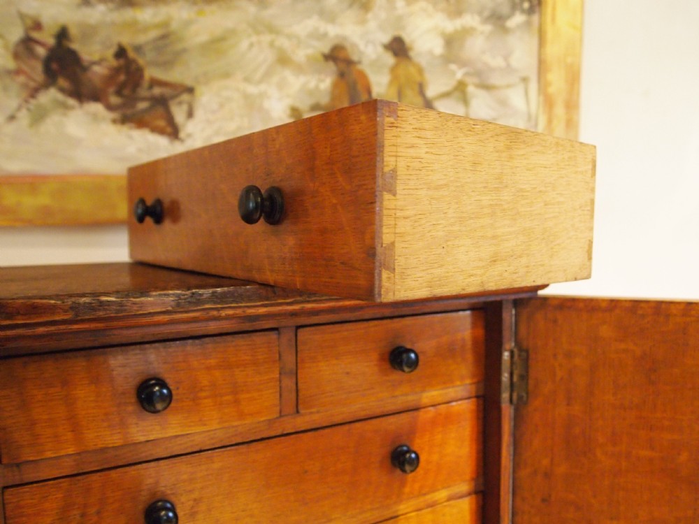 Rare Arts and Crafts Gothic Chest of drawers collectors jewellery c1880 View VI