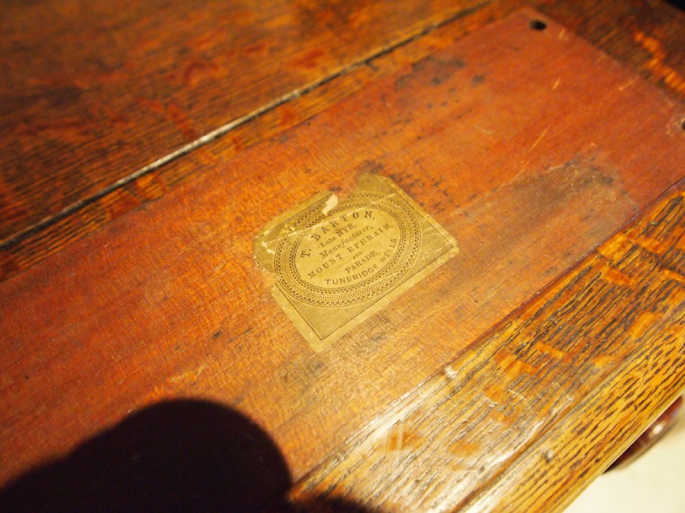 Rare fine Tunbridge ware Cribbage board by Thomas Barton c1870 View VII