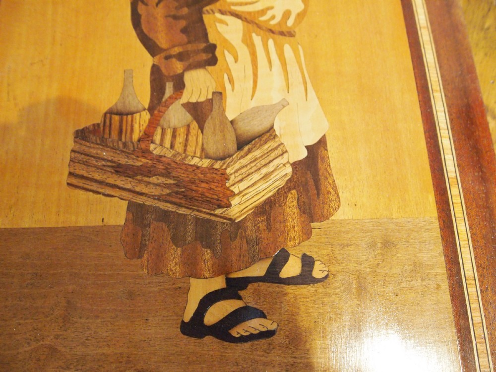 Rare Arts and Crafts Rowley gallery inlaid panel the drunken monk c1900 View V
