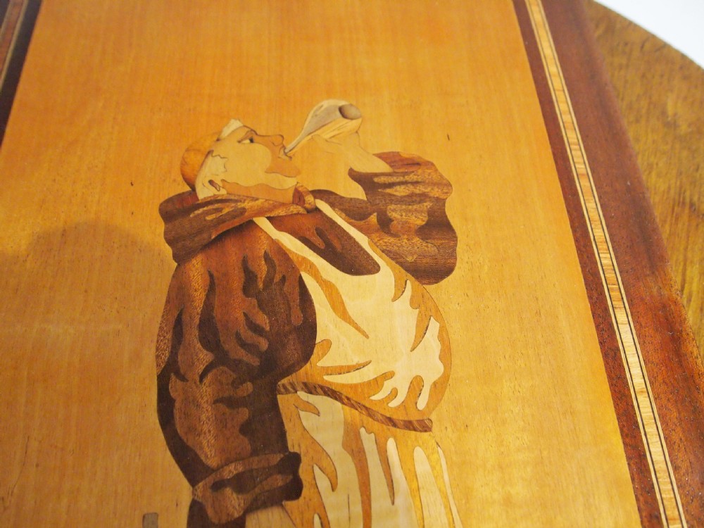 Rare Arts and Crafts Rowley gallery inlaid panel the drunken monk c1900 View VIII