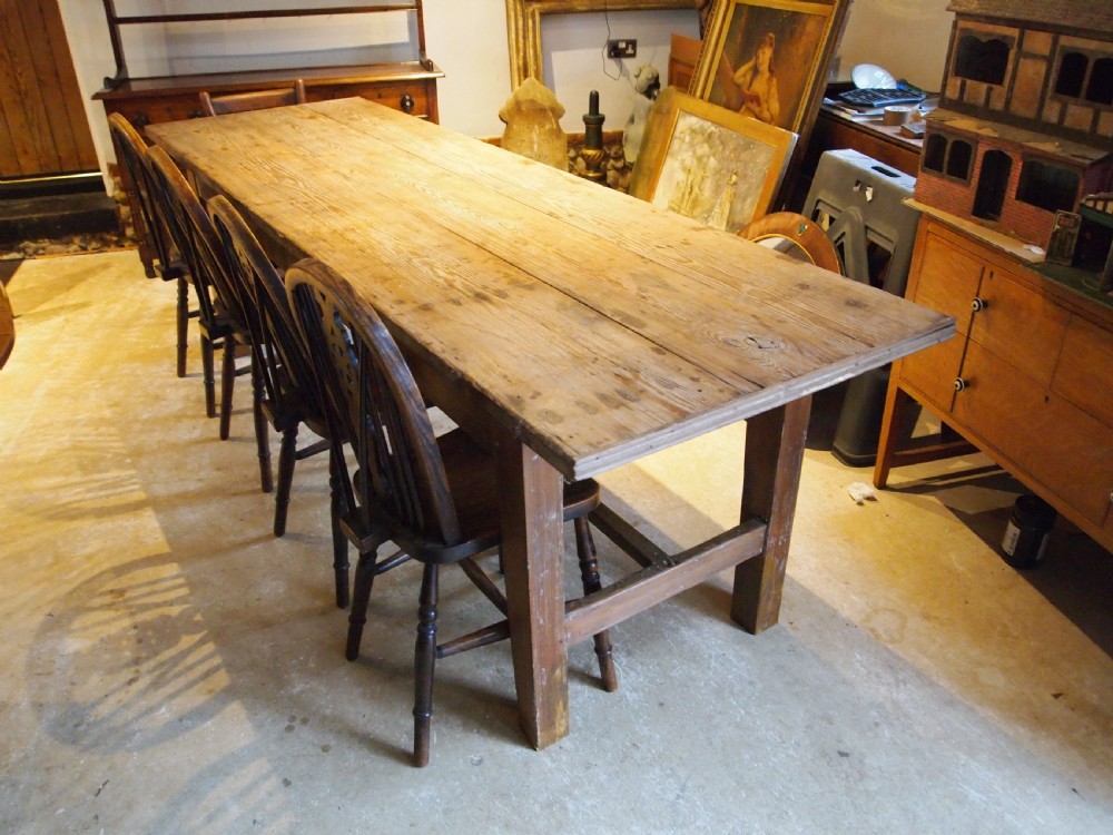 Table large refectory farmhouse dining Elveden Estate c1880 View XI