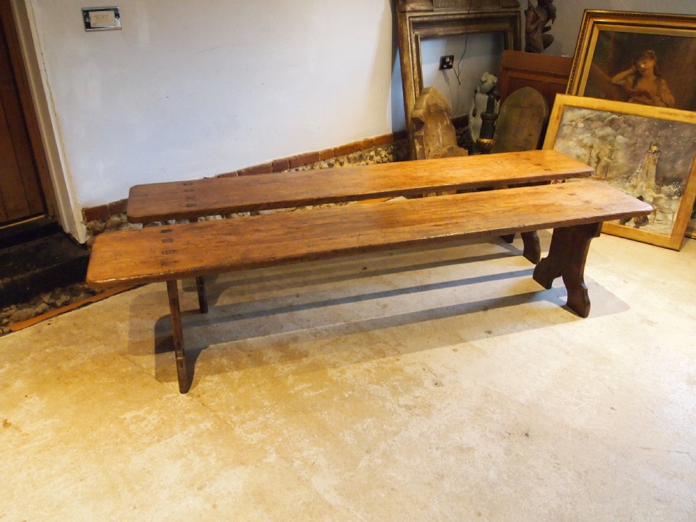 Benches wonderful pair of Victorian deep seat Oak c1890 View II
