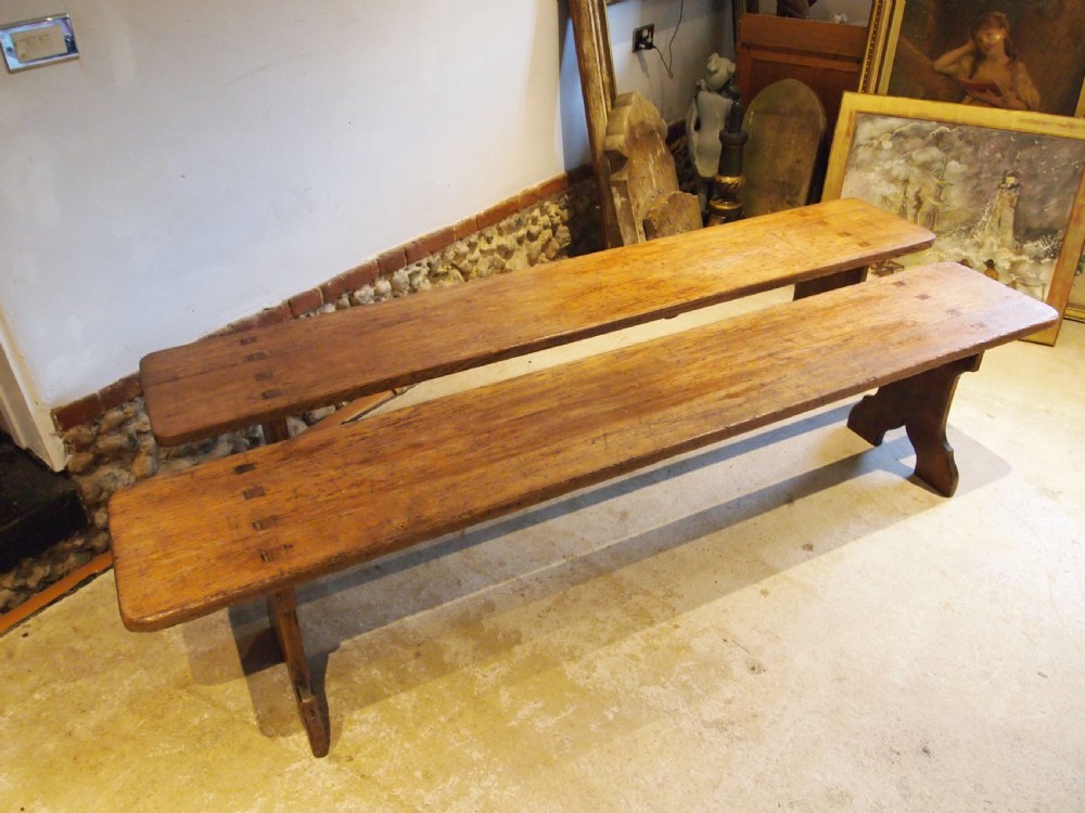 Benches wonderful pair of Victorian deep seat Oak c1890 View XI