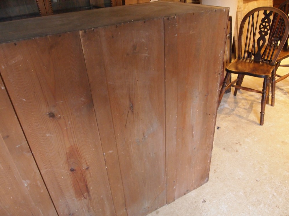 Rare Linen press cupboard on chest in original scumble paint c1840 View XIII