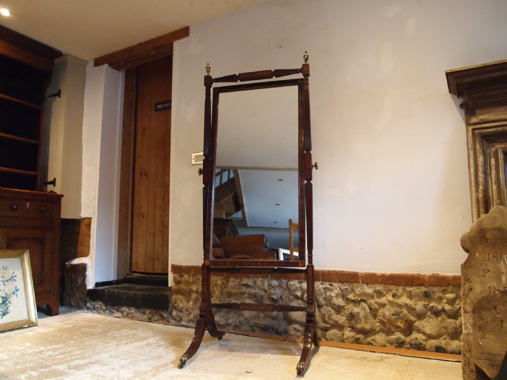 Cheval Mirror stunning finest Regency Mahogany c1825