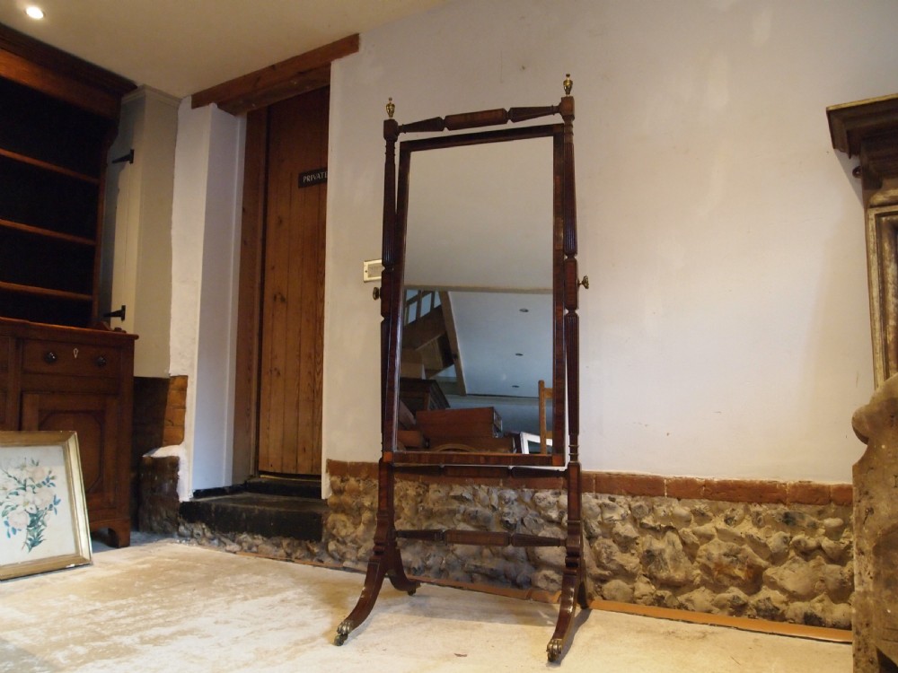 Cheval Mirror stunning finest Regency Mahogany c1825 View IX