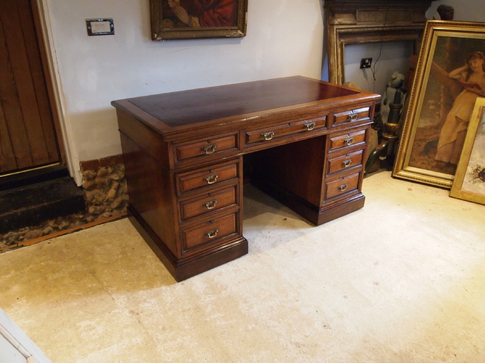 Desk fine Edwards & Roberts Victorian solid Walnut 3 parts c1880