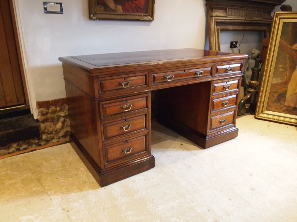 Desk fine Edwards & Roberts Victorian solid Walnut 3 parts c1880 View II