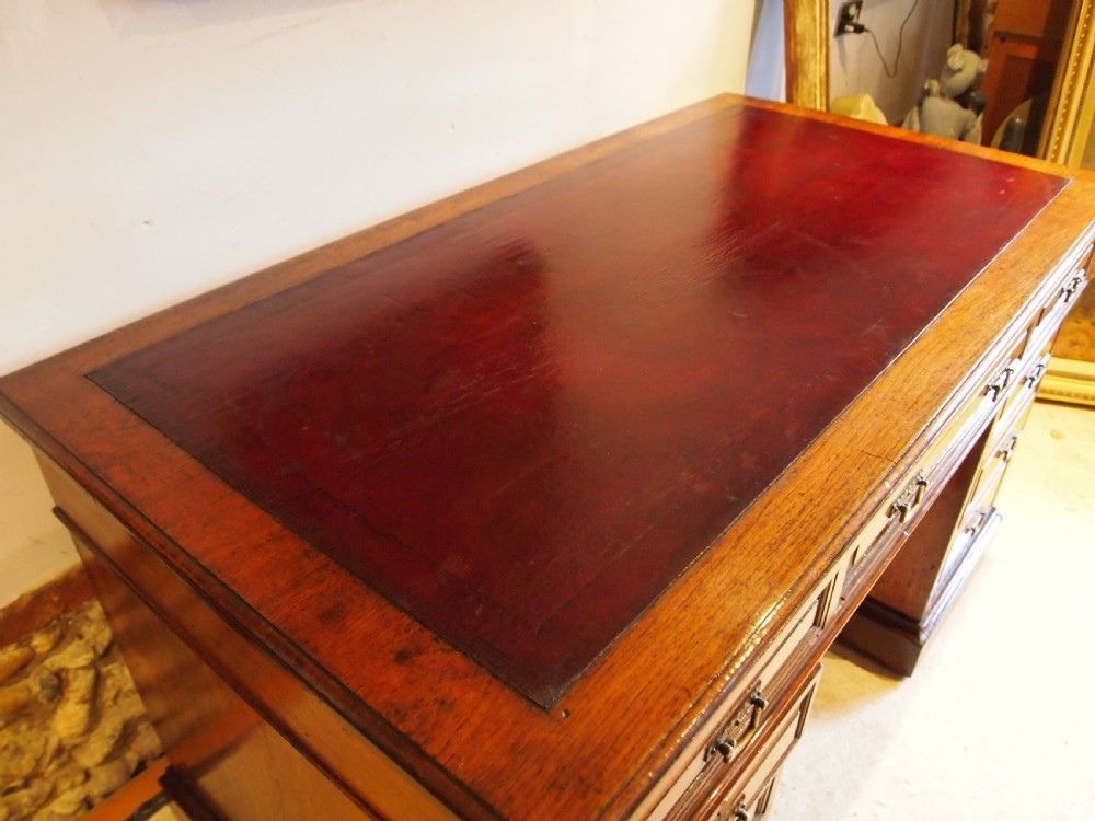 Desk fine Edwards & Roberts Victorian solid Walnut 3 parts c1880 View V