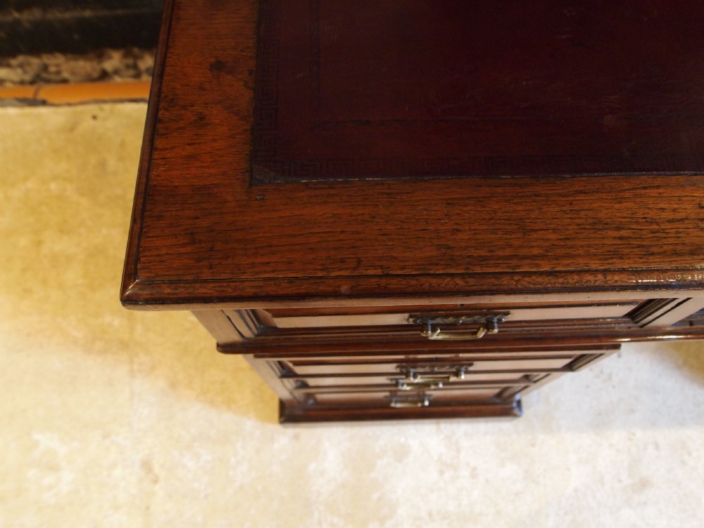 Desk fine Edwards & Roberts Victorian solid Walnut 3 parts c1880 View VIII