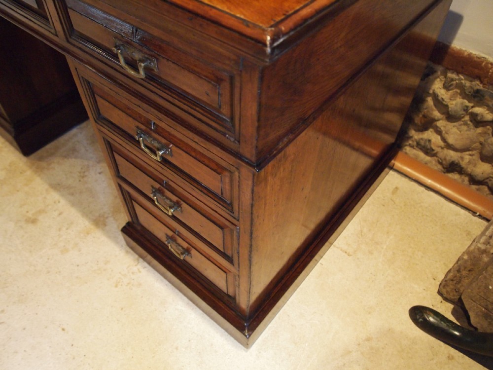 Desk fine Edwards & Roberts Victorian solid Walnut 3 parts c1880 View IX