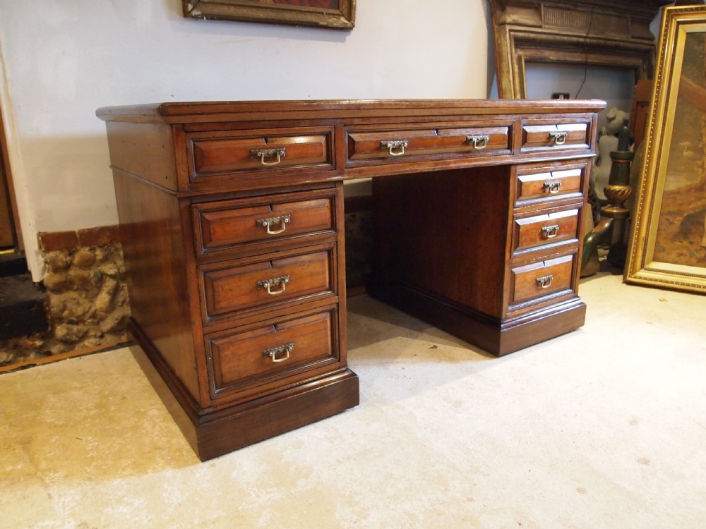 Desk fine Edwards & Roberts Victorian solid Walnut 3 parts c1880 View XI