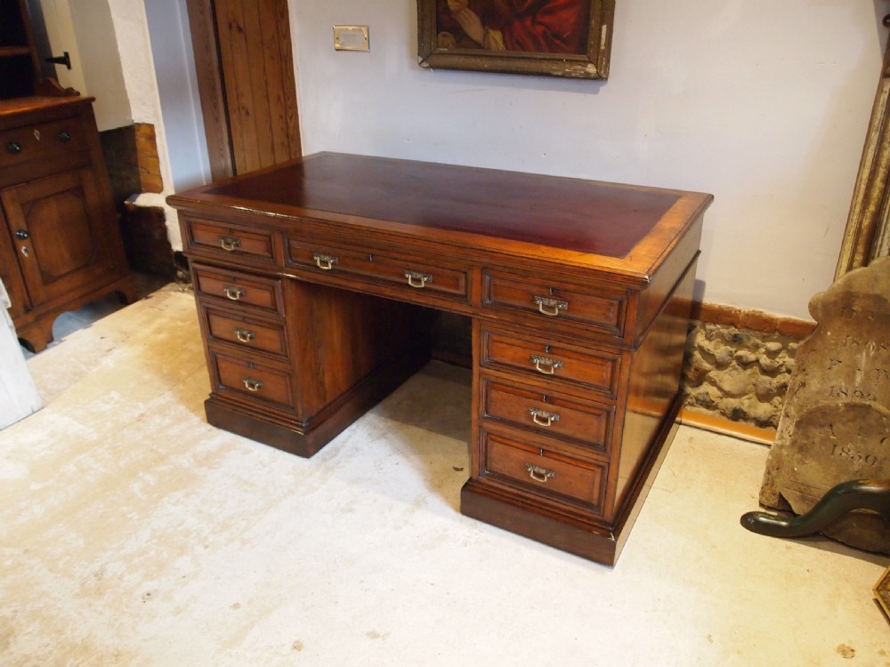 Desk fine Edwards & Roberts Victorian solid Walnut 3 parts c1880 View XIV