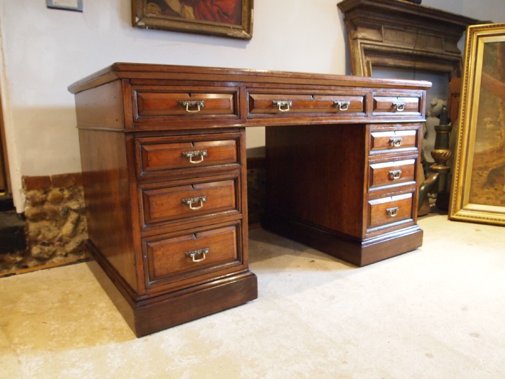 Desk fine Edwards & Roberts Victorian solid Walnut 3 parts c1880 View XV