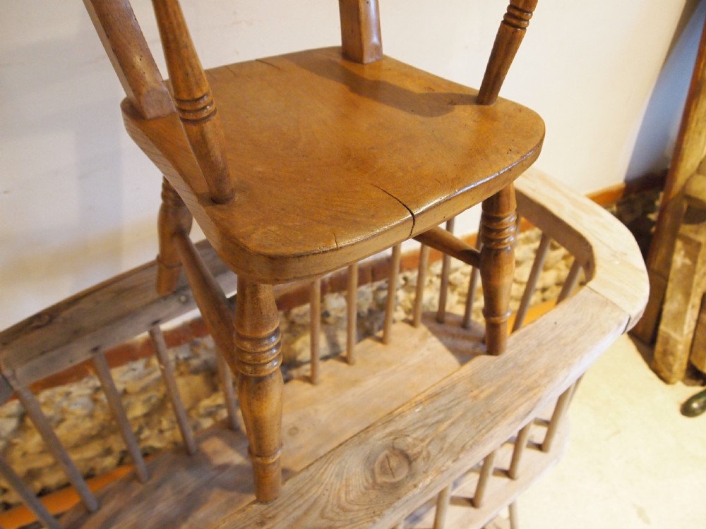 Chair rare Child's Windsor bar back Beech and Elm c1880 View IV