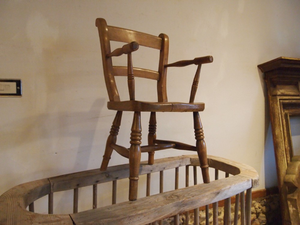Chair rare Child's Windsor bar back Beech and Elm c1880 View VII