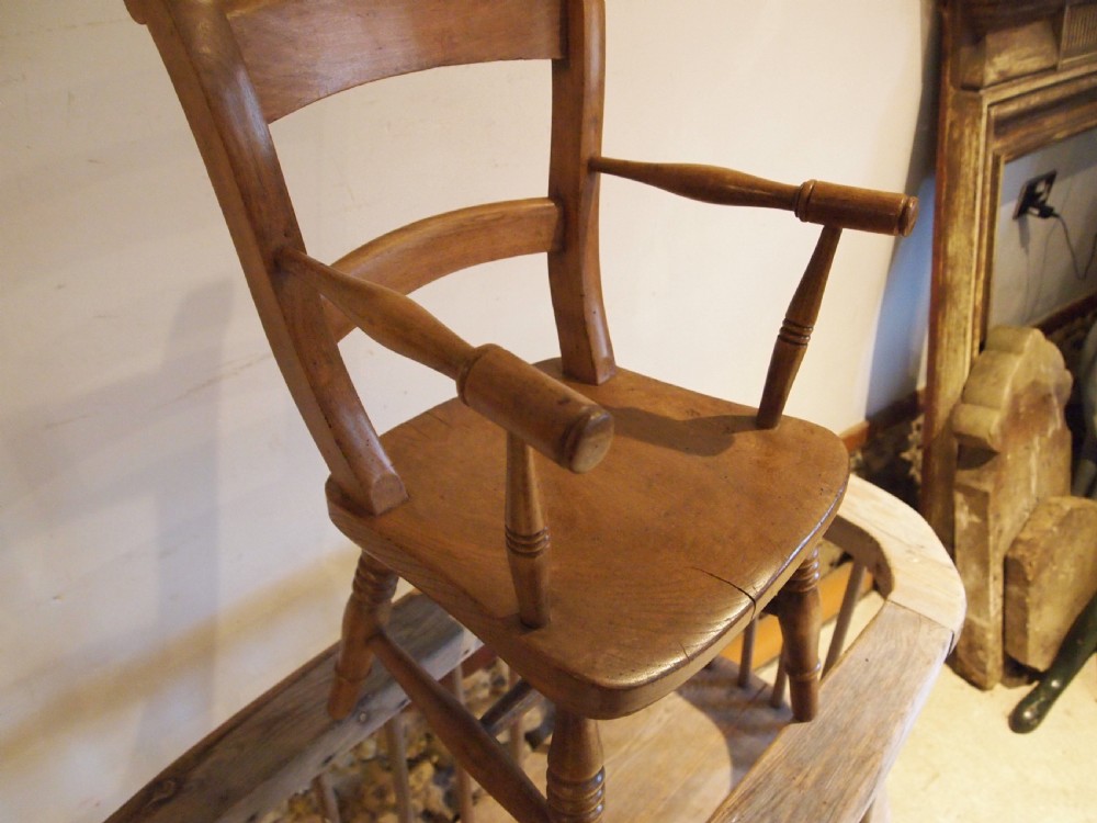 Chair rare Child's Windsor bar back Beech and Elm c1880 View XI