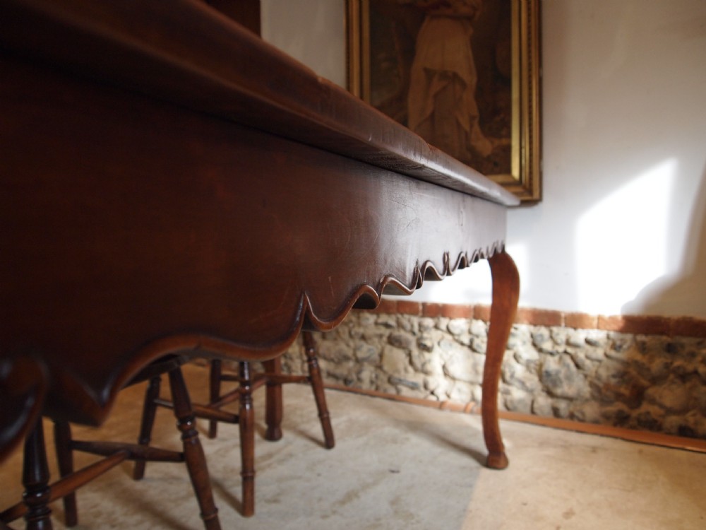Table refectory farmhouse dining French Cherry wood c1900 View V