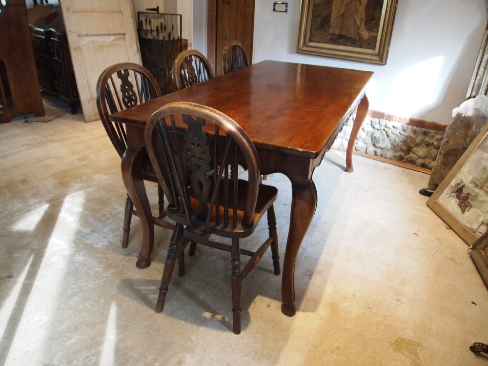 Table refectory farmhouse dining French Cherry wood c1900 View VI