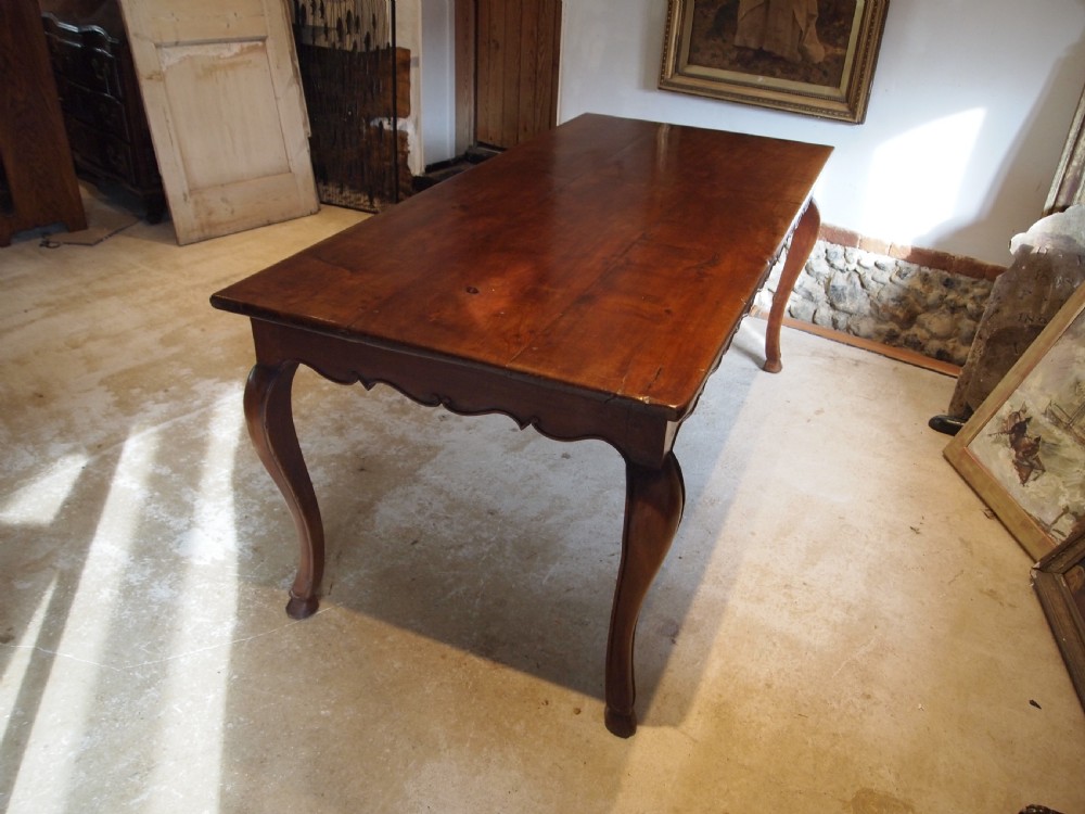 Table refectory farmhouse dining French Cherry wood c1900 View IX