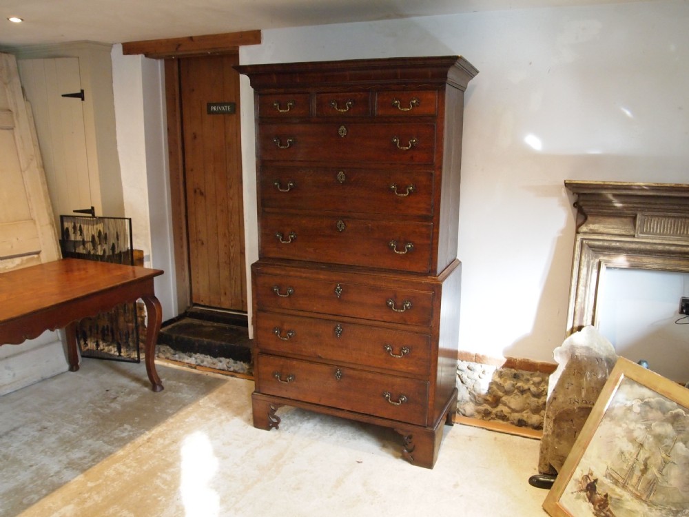 Rare Norfolk George III Oak Chest on Chest chest of drawers c1800 View IX