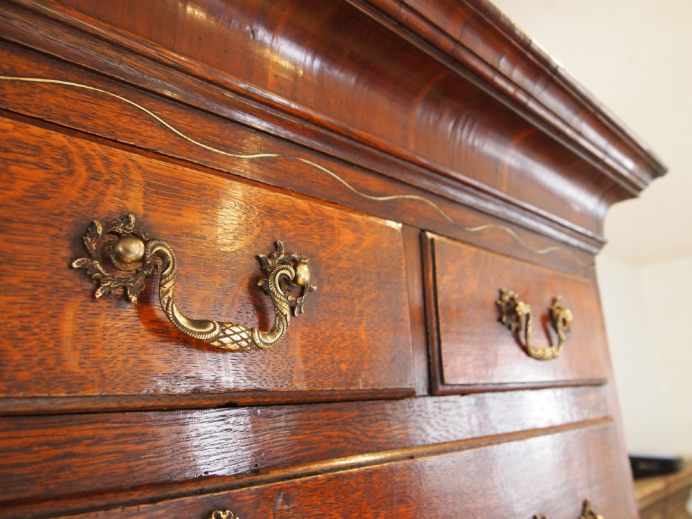 Rare Norfolk George III Oak Chest on Chest chest of drawers c1800 View XIV