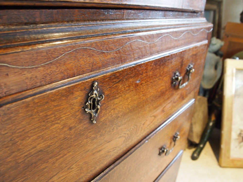 Rare Norfolk George III Oak Chest on Chest chest of drawers c1800 View XVI