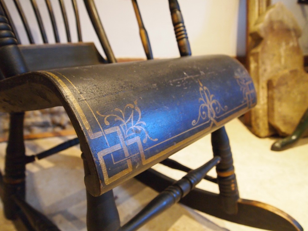 Chair rare Boston rocking chair original paint c1840 View II
