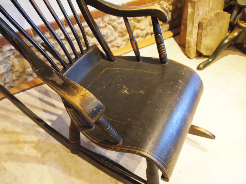 Chair rare Boston rocking chair original paint c1840 View VII