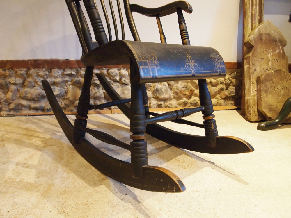 Chair rare Boston rocking chair original paint c1840 View IX