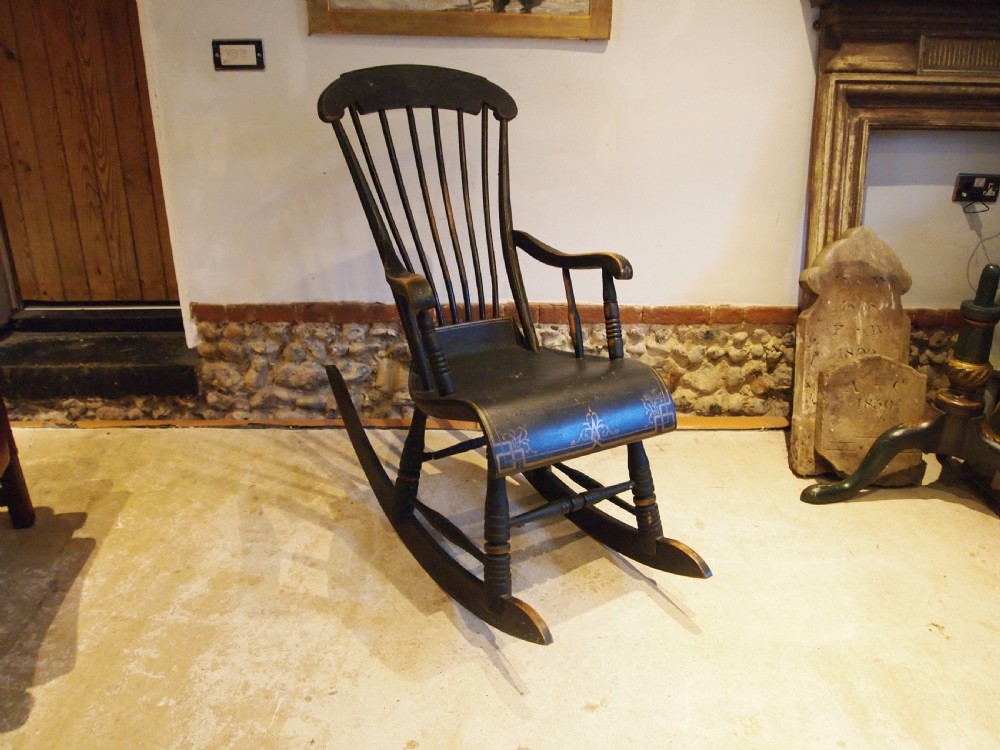 Chair rare Boston rocking chair original paint c1840 View X