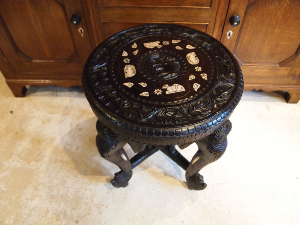 Table side hall lamp Elephant carved Burmese c1900