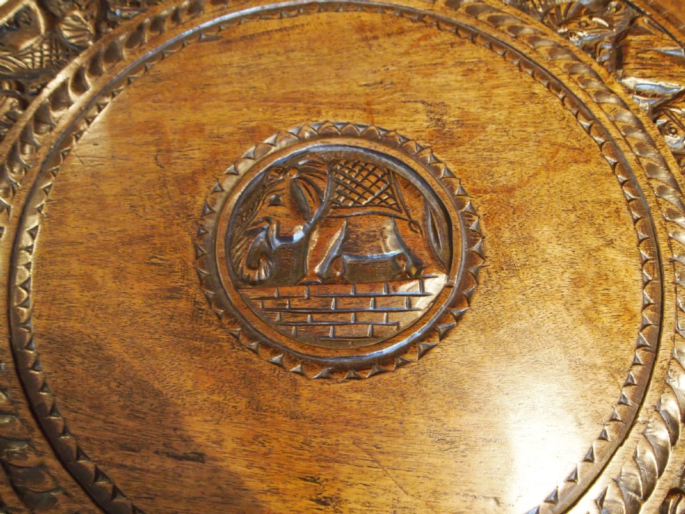 Table fine Padouk Elephant side hall or lamp table Burmese c1900 View XIII