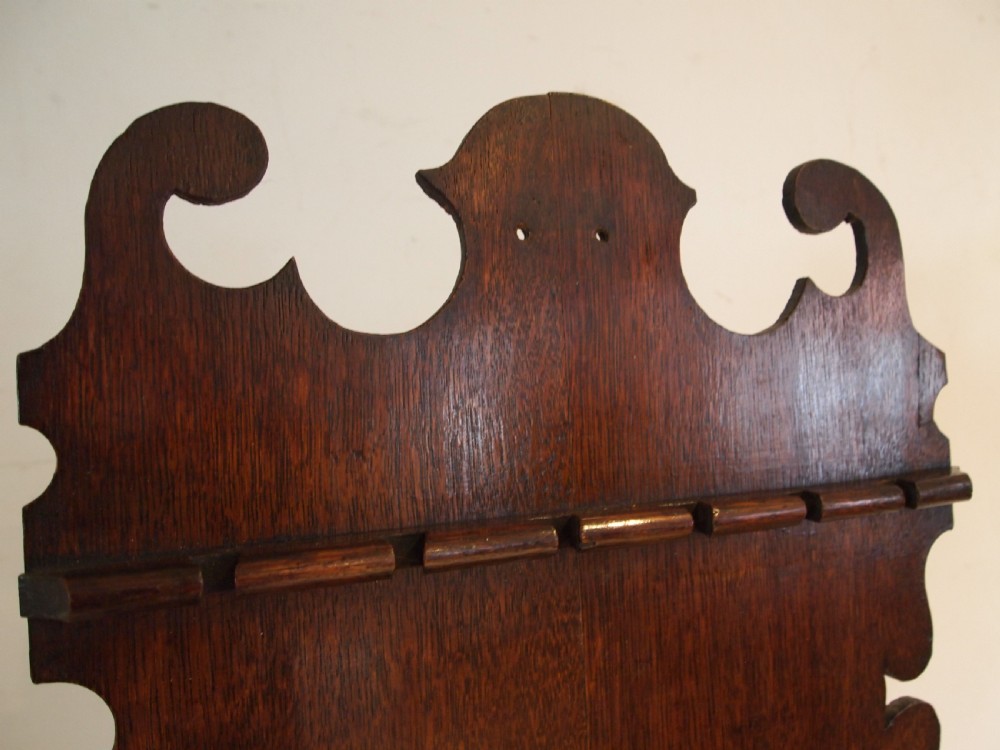 Spoon rack rare George III Welsh Oak box and drawer c1800 View II