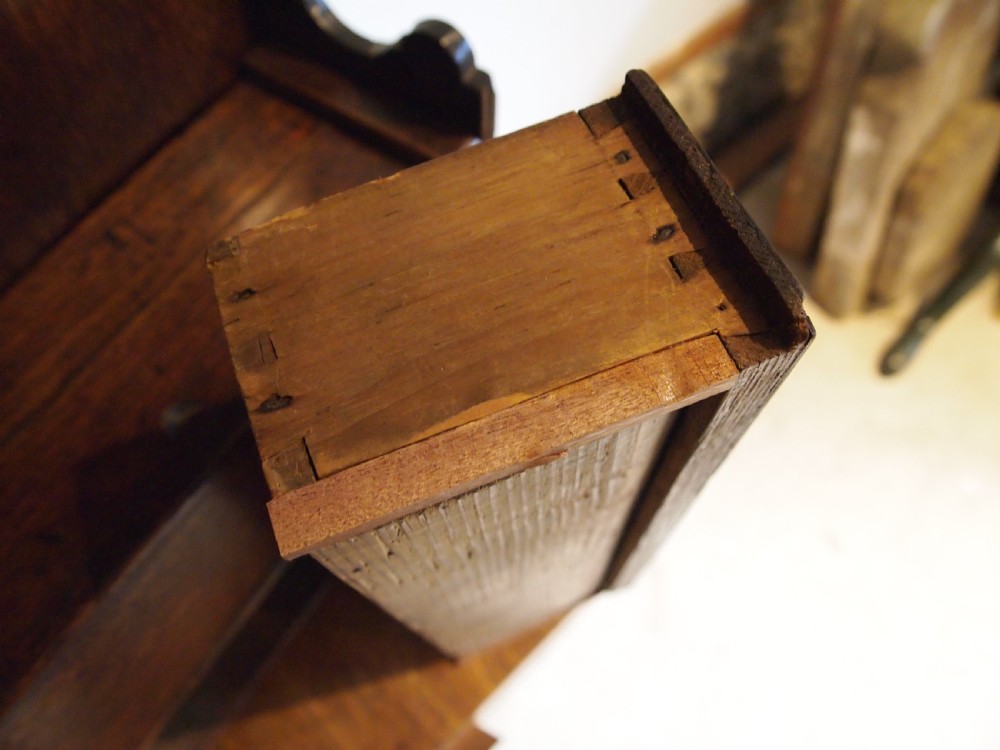 Spoon rack rare George III Welsh Oak box and drawer c1800 View VI