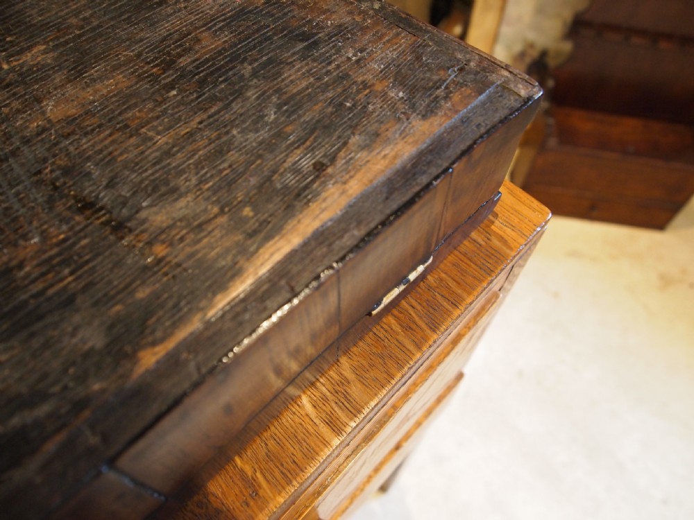 Box rare 17th century Oyster veneered Olive wood lace box c1690 View XIV