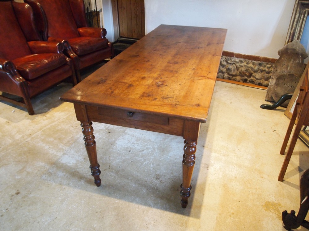 Table stunning Apple wood French refectory dining table c1820 View II