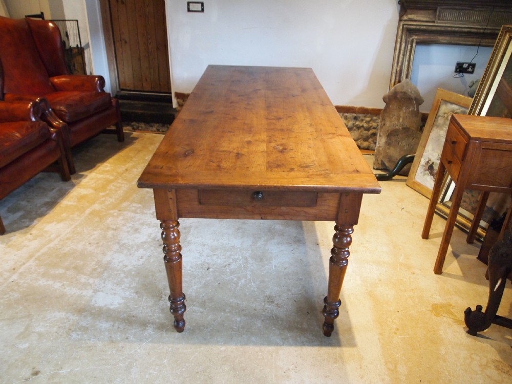 Table stunning Apple wood French refectory dining table c1820 View III