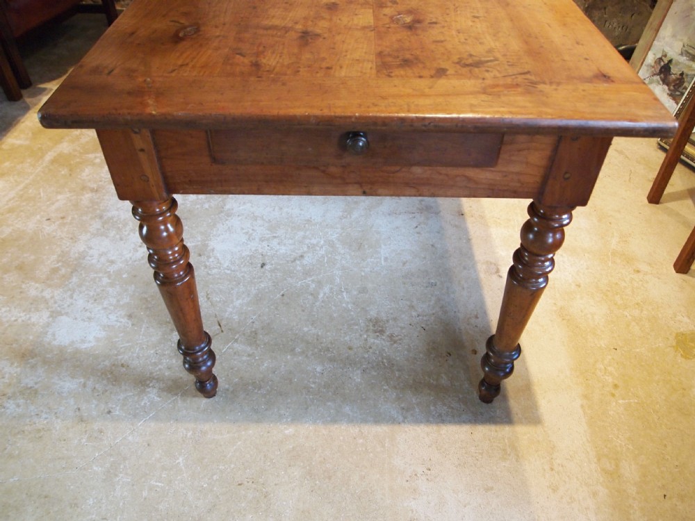 Table stunning Apple wood French refectory dining table c1820 View V