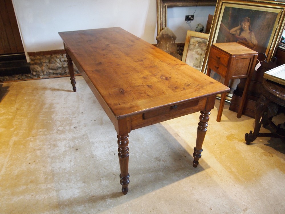 Table stunning Apple wood French refectory dining table c1820 View VI